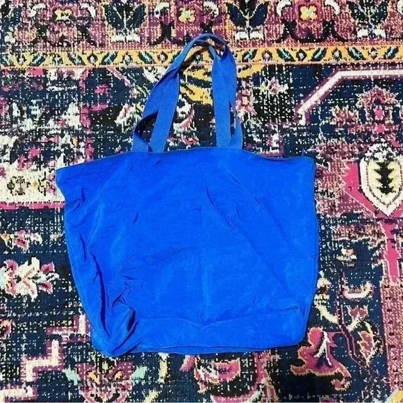 Walt Disney World Parks Authentic Nylon Tote Bag Handbag Blue Large Embroidered - Picture 2 of 3